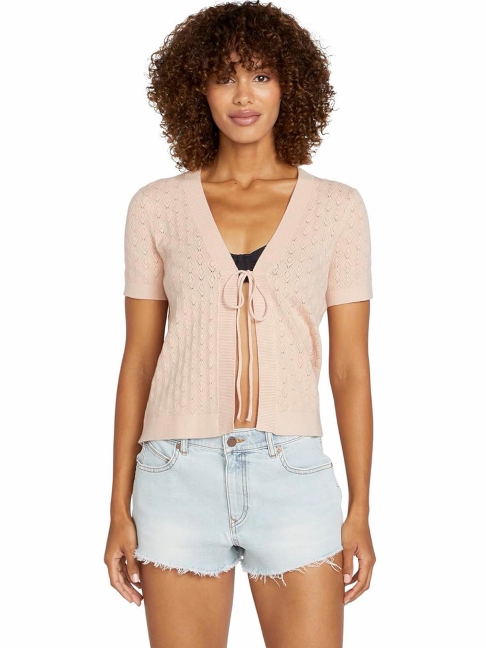NWT Volcom Women's Cruz Cruise Sweater Cardigan in dusty rose size 4/6